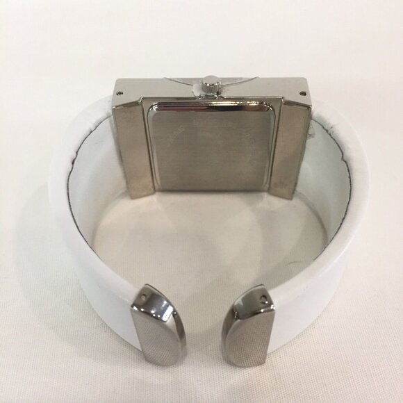 New In Box Avon Mother Of Pearl Bold White Hinged Cuff Bangle Style Analog Watch - Picture 4 of 8